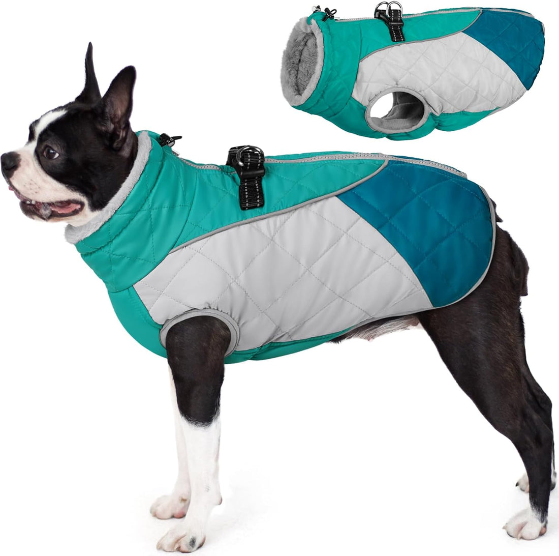 AOFITEE Dog Winter Coat Warm Dog Coat with Harness Waterproof Dogs