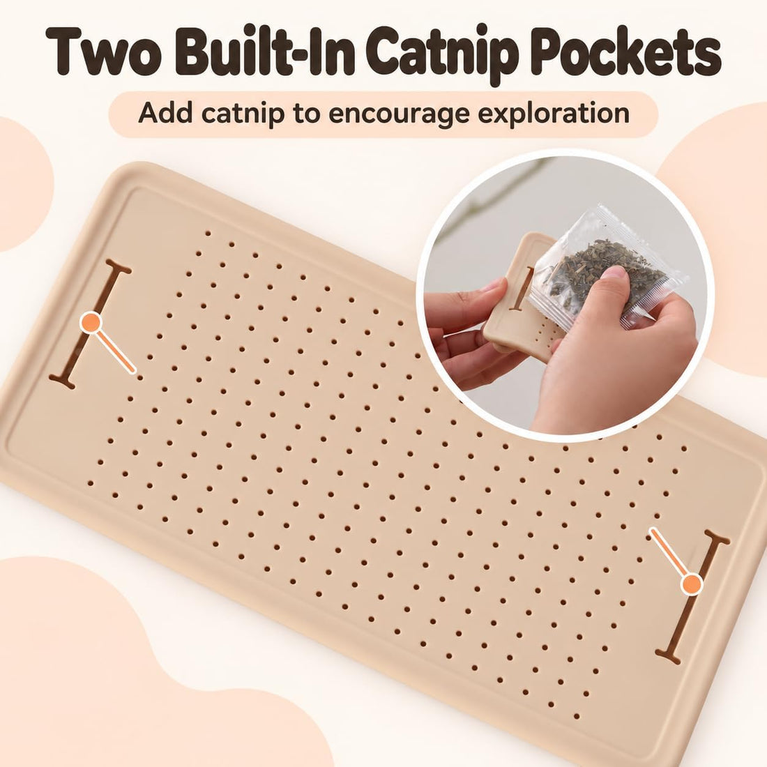 PetPals Cat Grooming Massager with Adjustable Bands & Silicone
