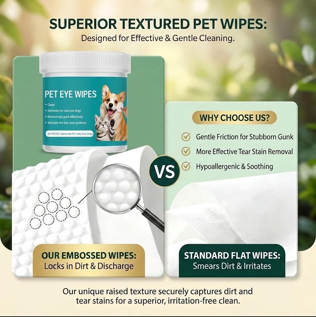 60 Count Eyes Wipes for Dogs & Cats