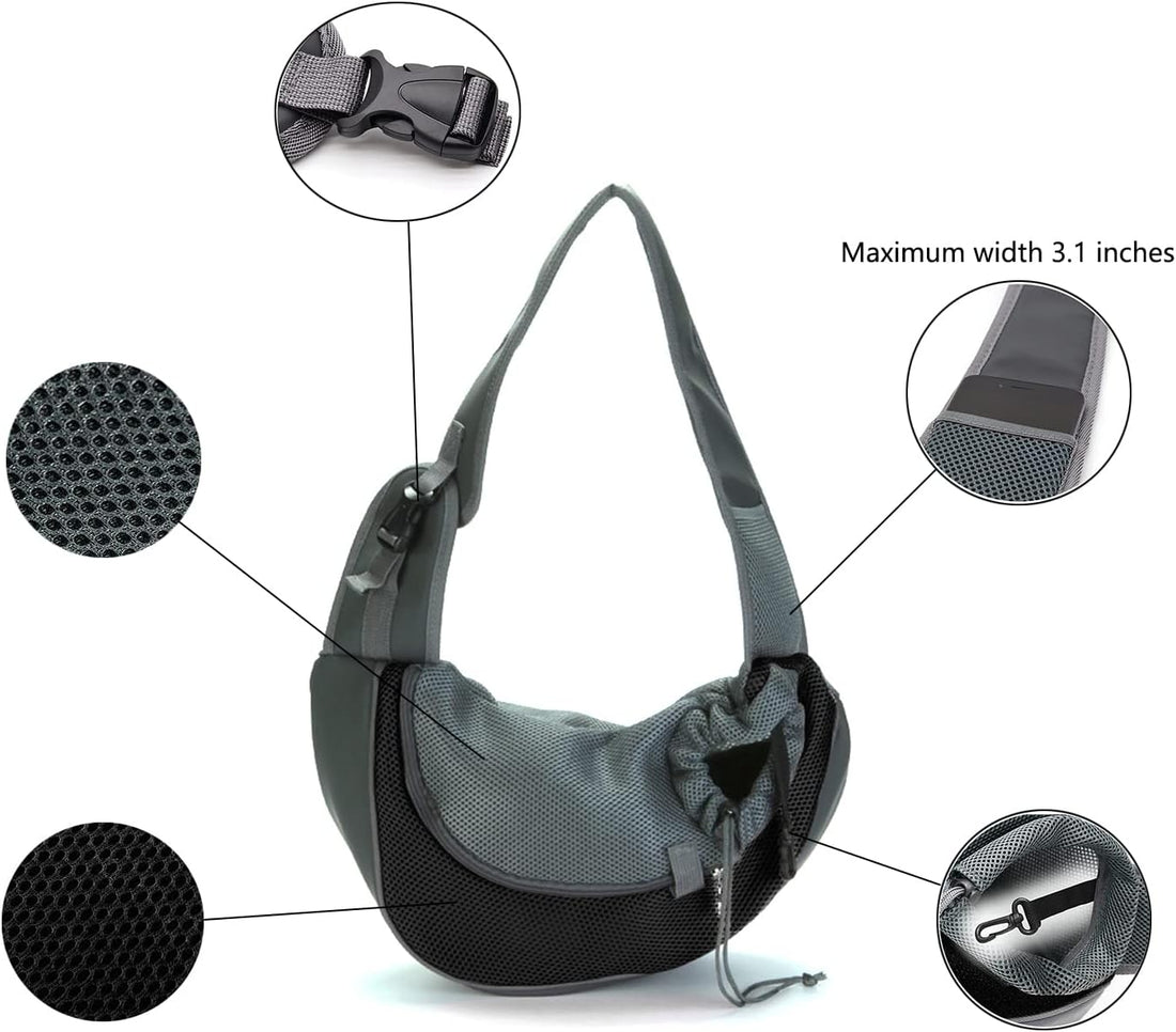 Kucehiup Pet Sling Carrier for Small Dogs Cats Breathable Mesh