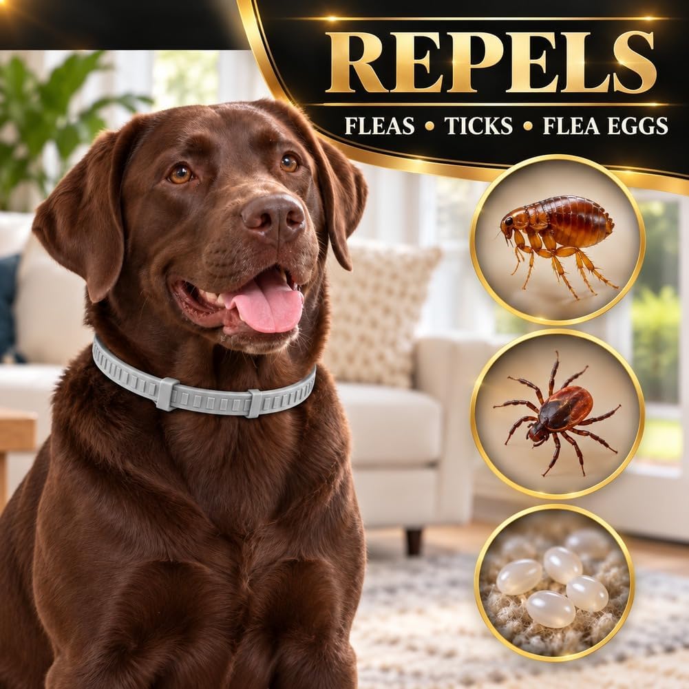 Flea Collar for Dogs, Flea and Tick Collar for Large Dogs-4 Pcs