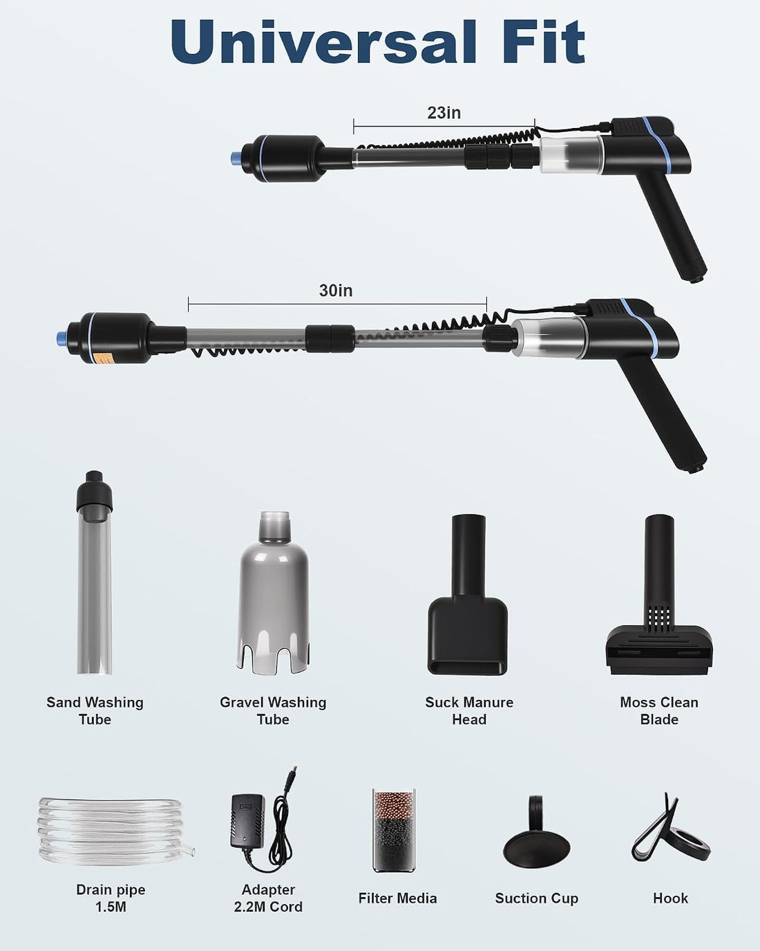 Gravel Vacuum for Aquarium Fish Tank Cleaner Siphon Pump Water