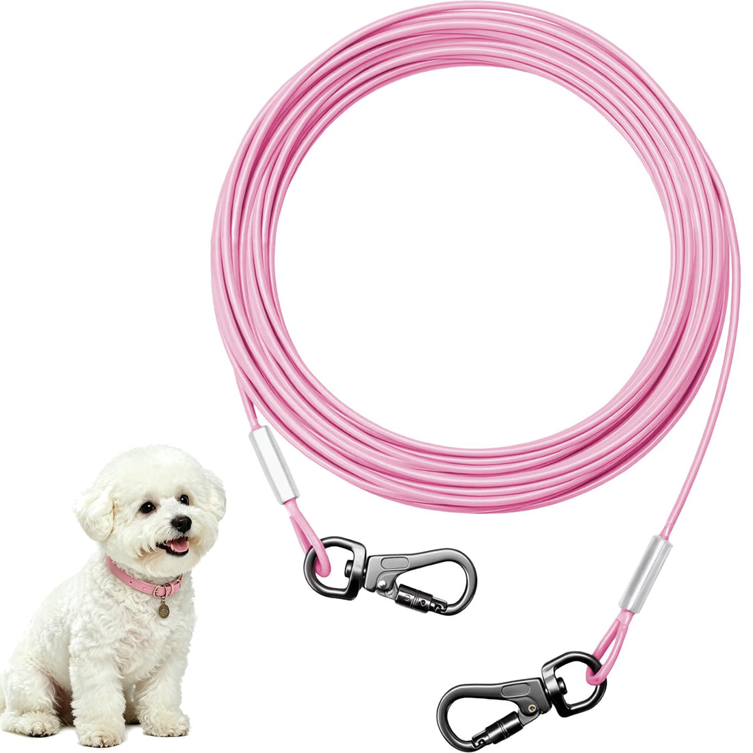 Mi Pupjoy Dog Tie Out Cable - Chew Proof Steel Wire Lead