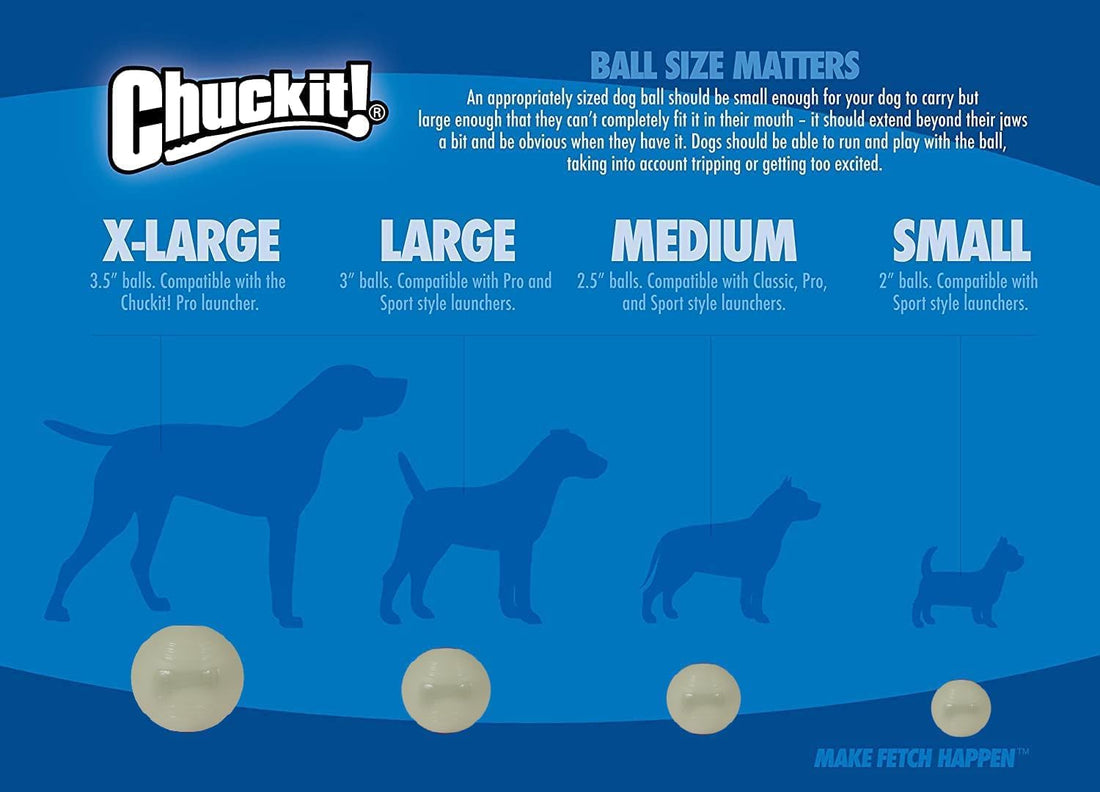 Chuckit! Max Glow Balls, Bouncy Ball for Dogs, Medium, 2.5in, 2 Pack