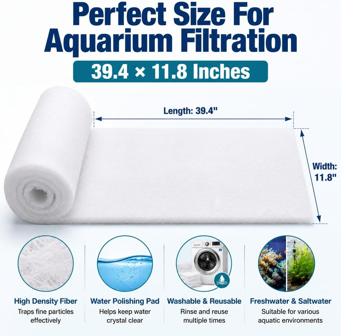 MAQIHAN Aquarium Filter Media Pad - White Filter Floss