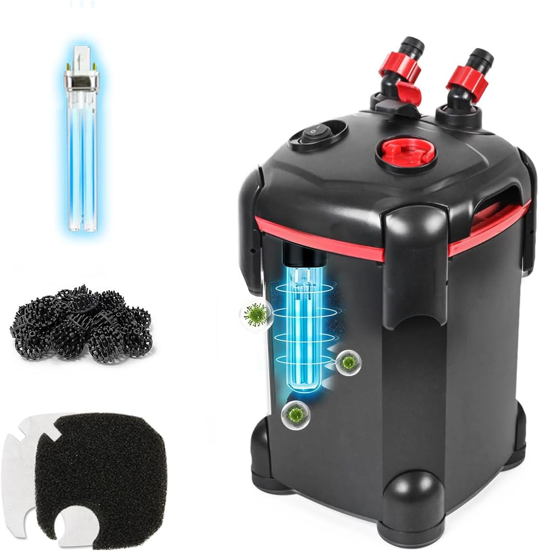 PONDFORSE Canister Filter, External Aquarium Filter Ultra-Quiet