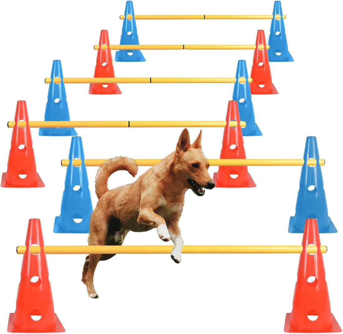 TNZMART Dog Agility Hurdle Cones Pet Jump Training Set Dog Agility