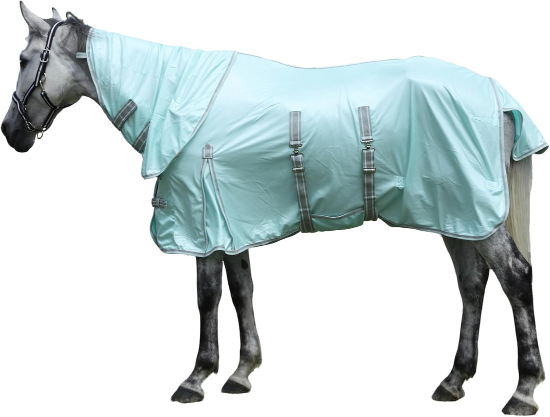 Horse Fly Sheet with Neck & Belly Wrap, Breathable Fine Mesh