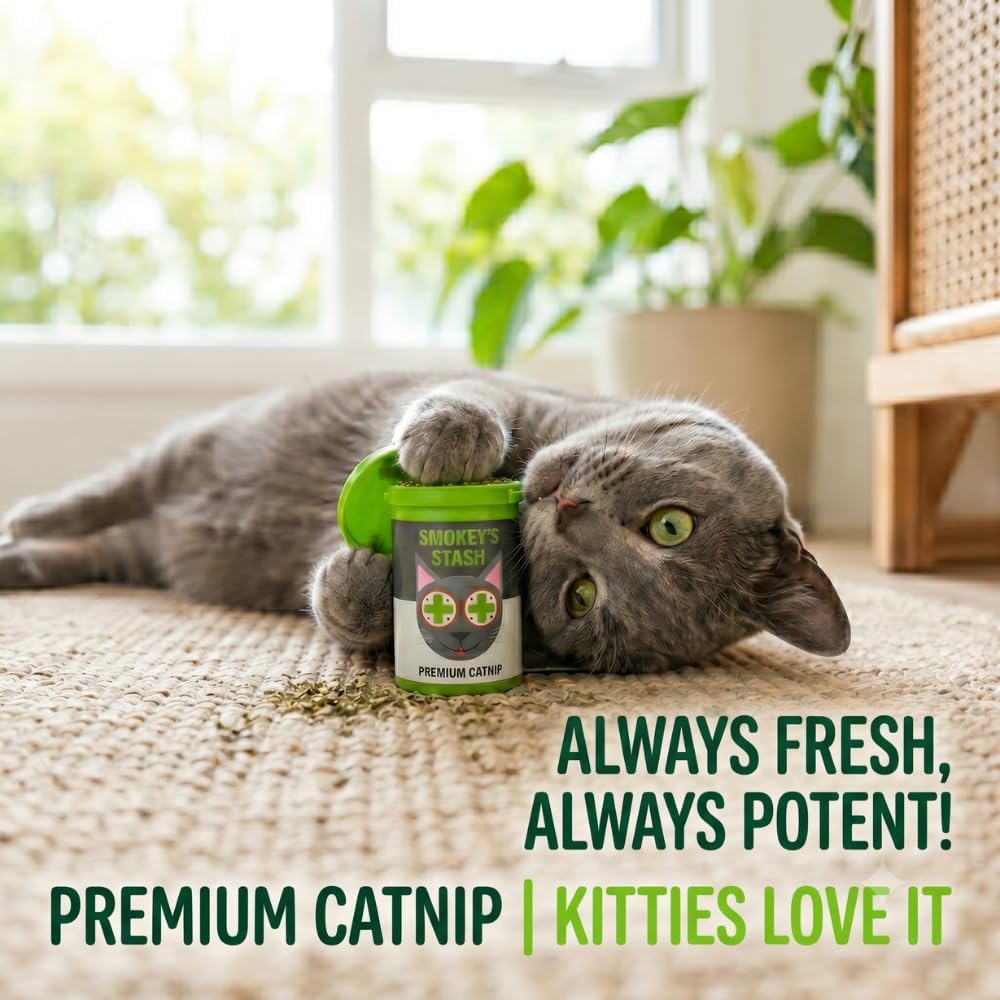 Smokey's Stash Catnip for Cats, 3 Resealable Pop Top Cans