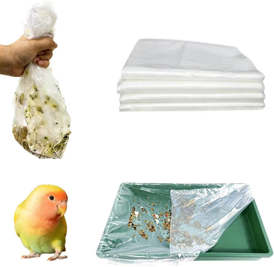 100 Pcs Bird Cage Litter Tray Liners, Disposable Plastic Film