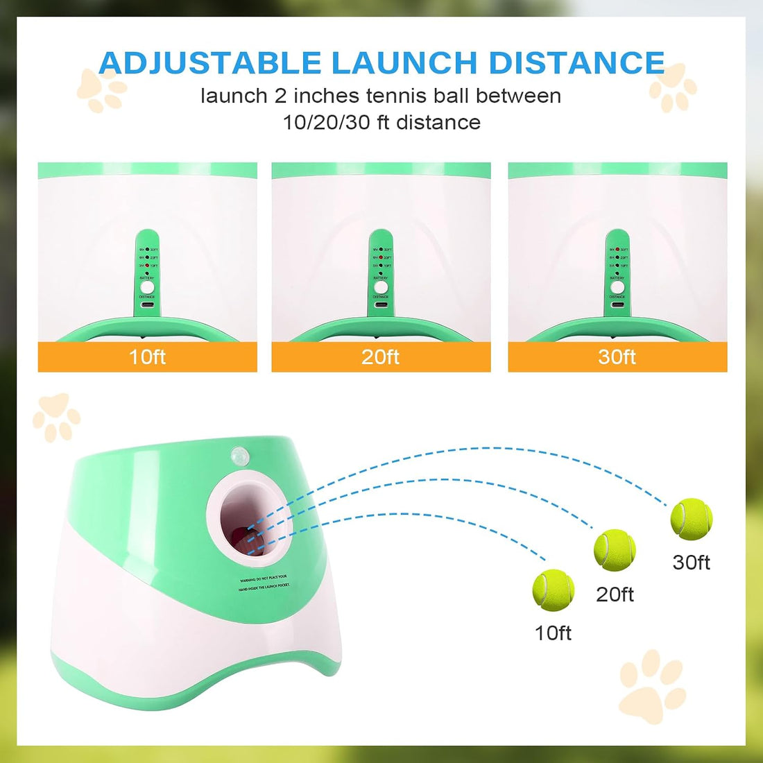 FAHKNS Automatic Dog Ball Launcher for Small Dogs