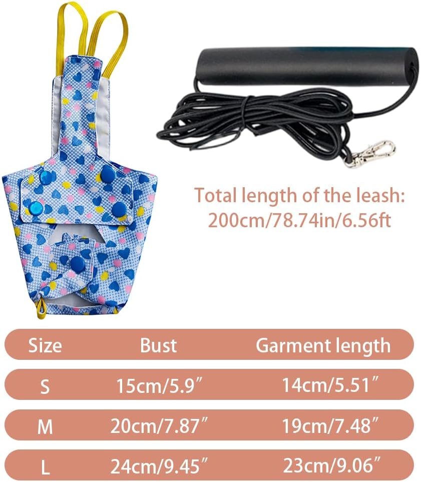 Washable Bird Harness Leash Set