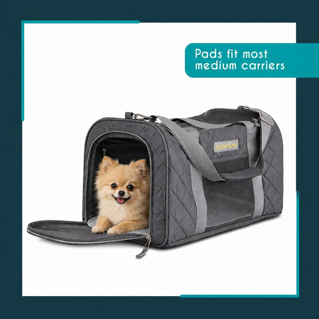 rocket & rex Premium Washable Pet Carrier Pads, Reusable