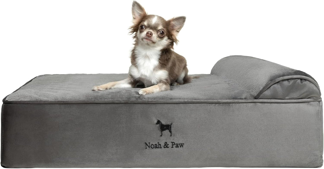 NOAH & PAW Large Dog Bed Orthopedic Memory Foam Cooling Gel 35x25x8.7