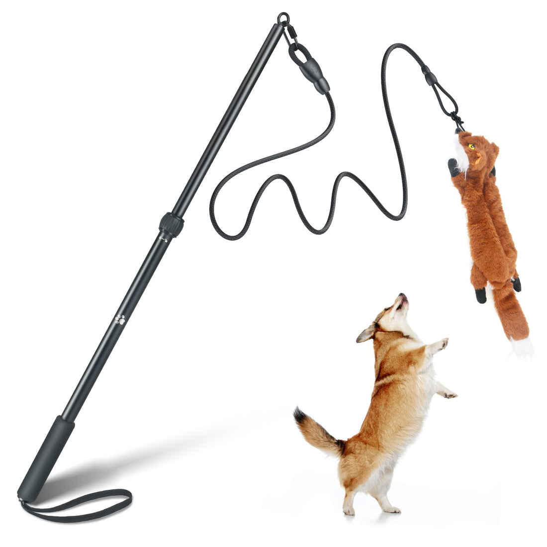 YILAKO Flirt Pole for Dogs - Heavy Duty Interactive Dog Rope Toy