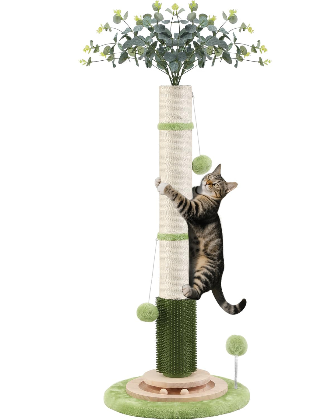 45'' Extra Tall Cat Scratching Post for Large Cats,3.5Inch Natural