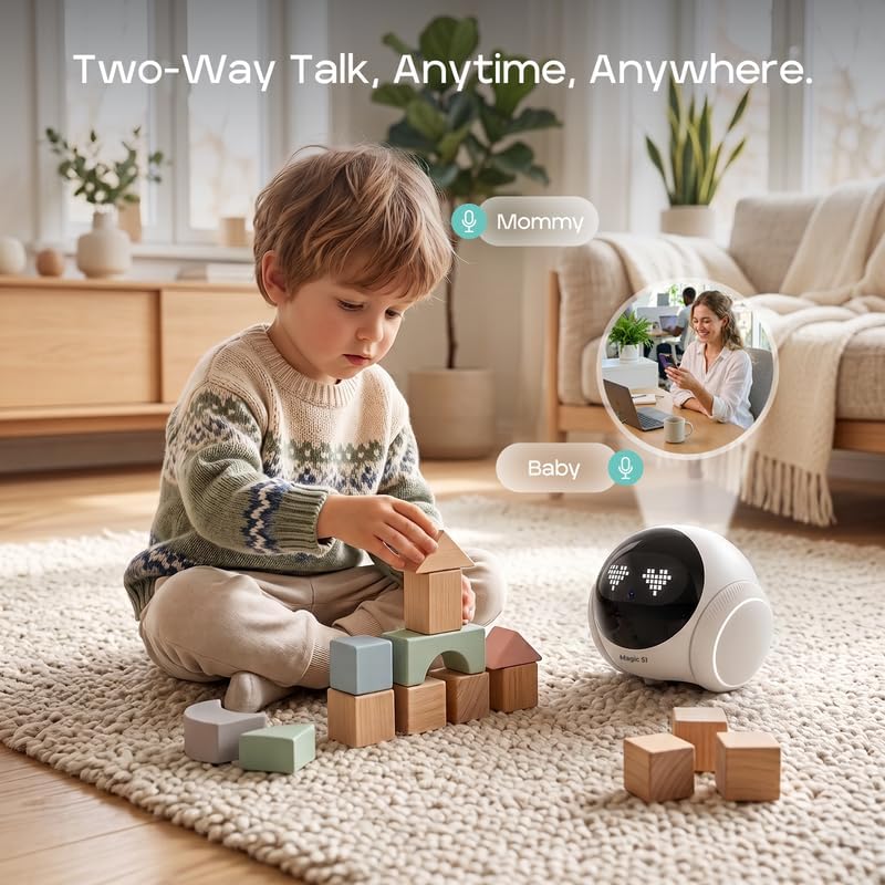 Mobile Pet Camera Robot, 1080P App-Controlled Home Camera for Dogs