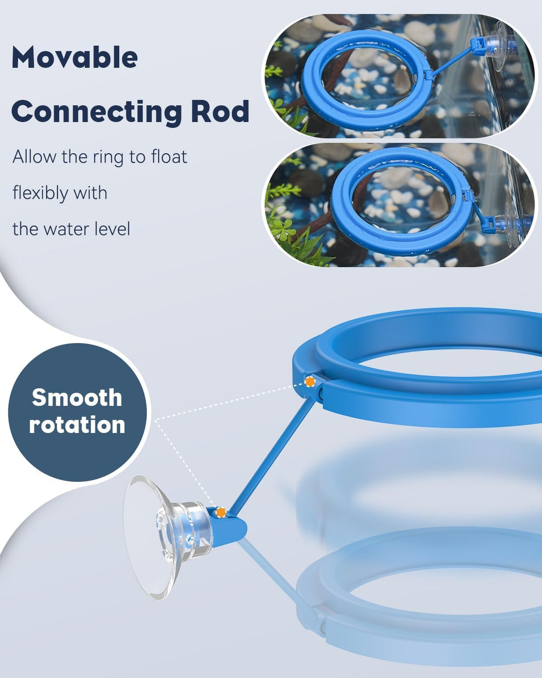 Pawfly Fish Feeding Ring for Aquarium, Feeding Ring with Suction Cup