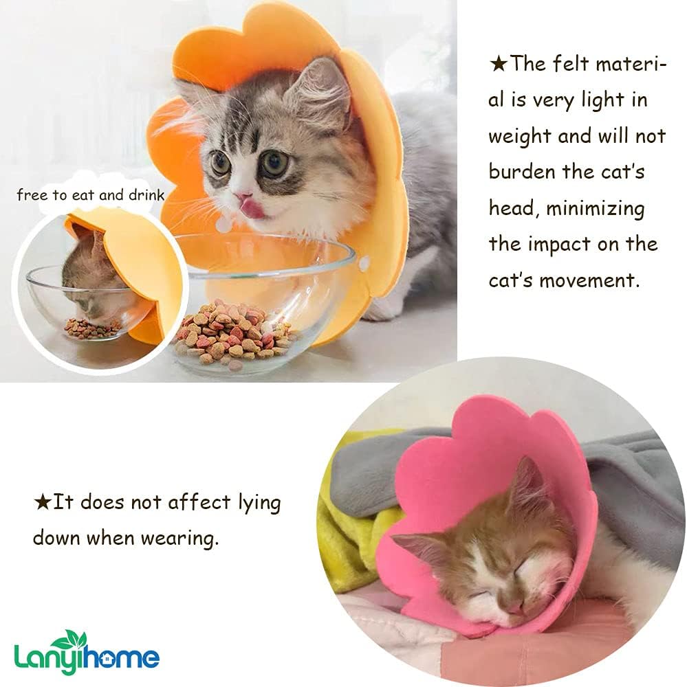 Cat Recovery Collar - Cute Flower Neck Cat Cones After Surgery