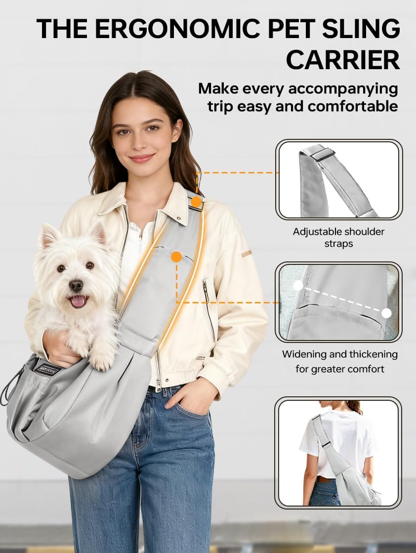 Puppy Sling Carrier for Small Dog 7-15 lbs.