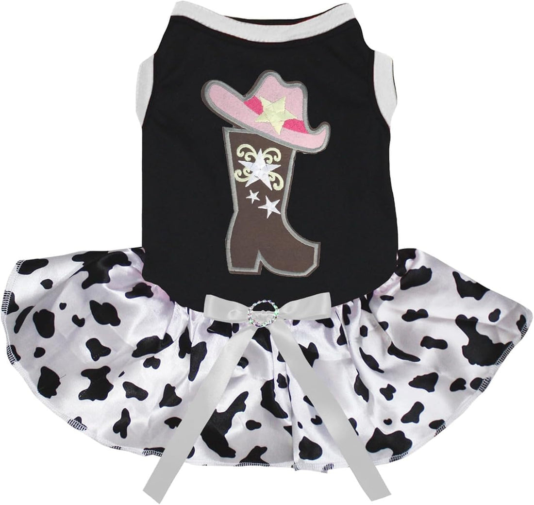 Petitebella Cowgirl Boot Hat Puppy Dog Dress