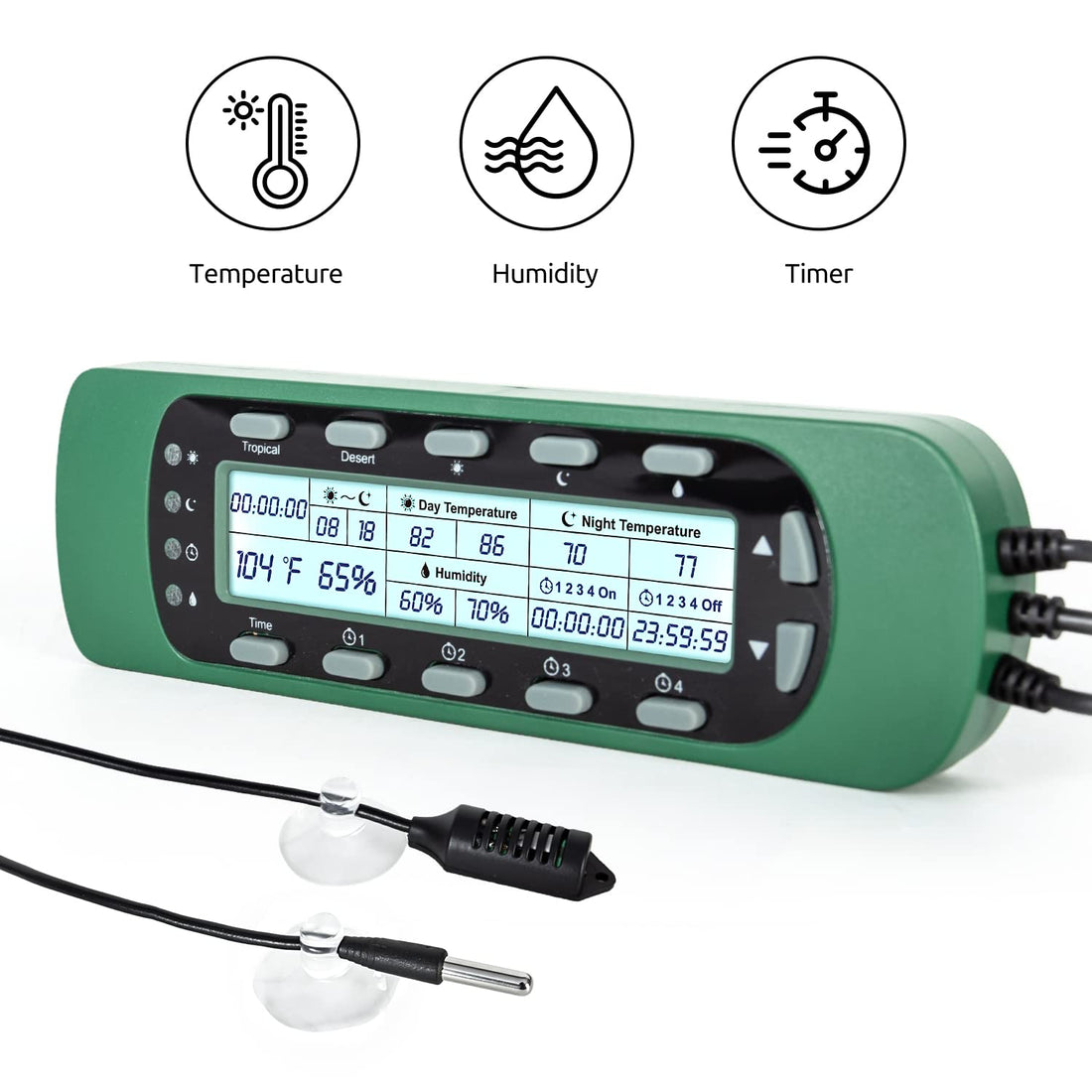 REPTI ZOO Reptile Digital Thermometer Hygrometer Controller for Tank