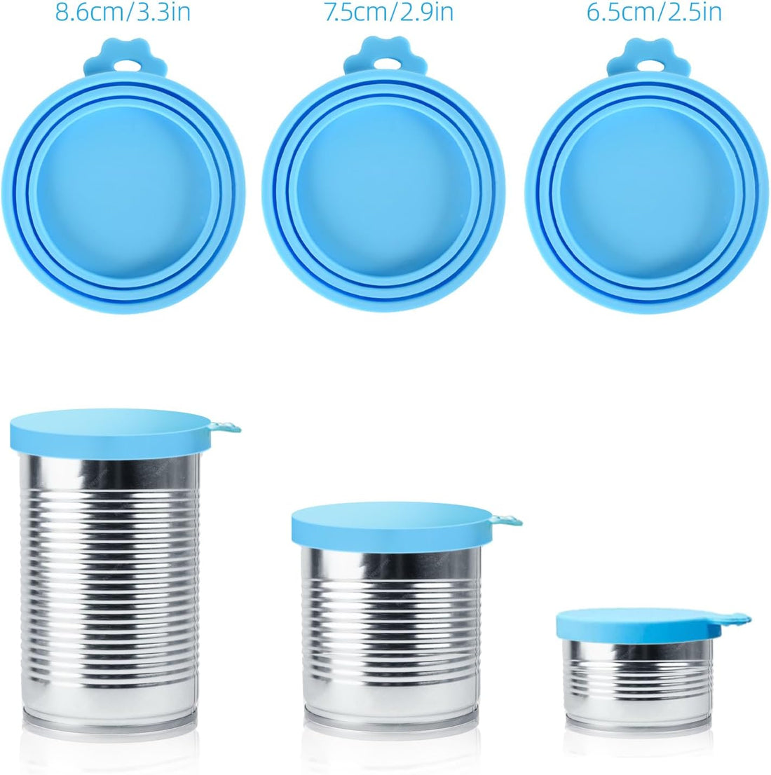 SHENGQIDZ 3 Pack Pet Food Can Covers Universal Can Lids Safe/Silicone