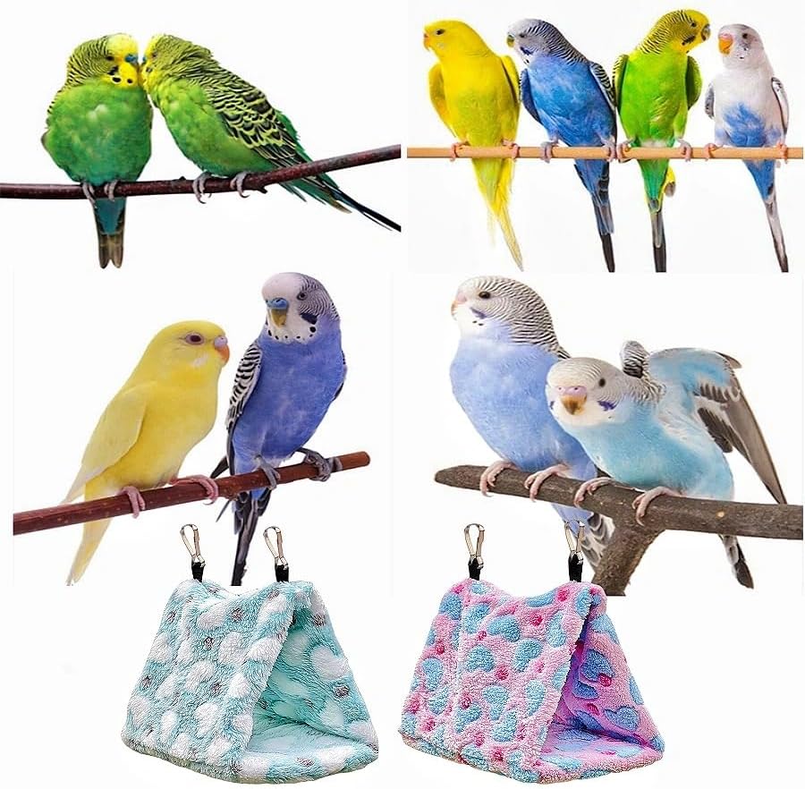 Magnoloran 2 Pack Warm Bird Nest Plush Snuggle Bird Hammock Hanging
