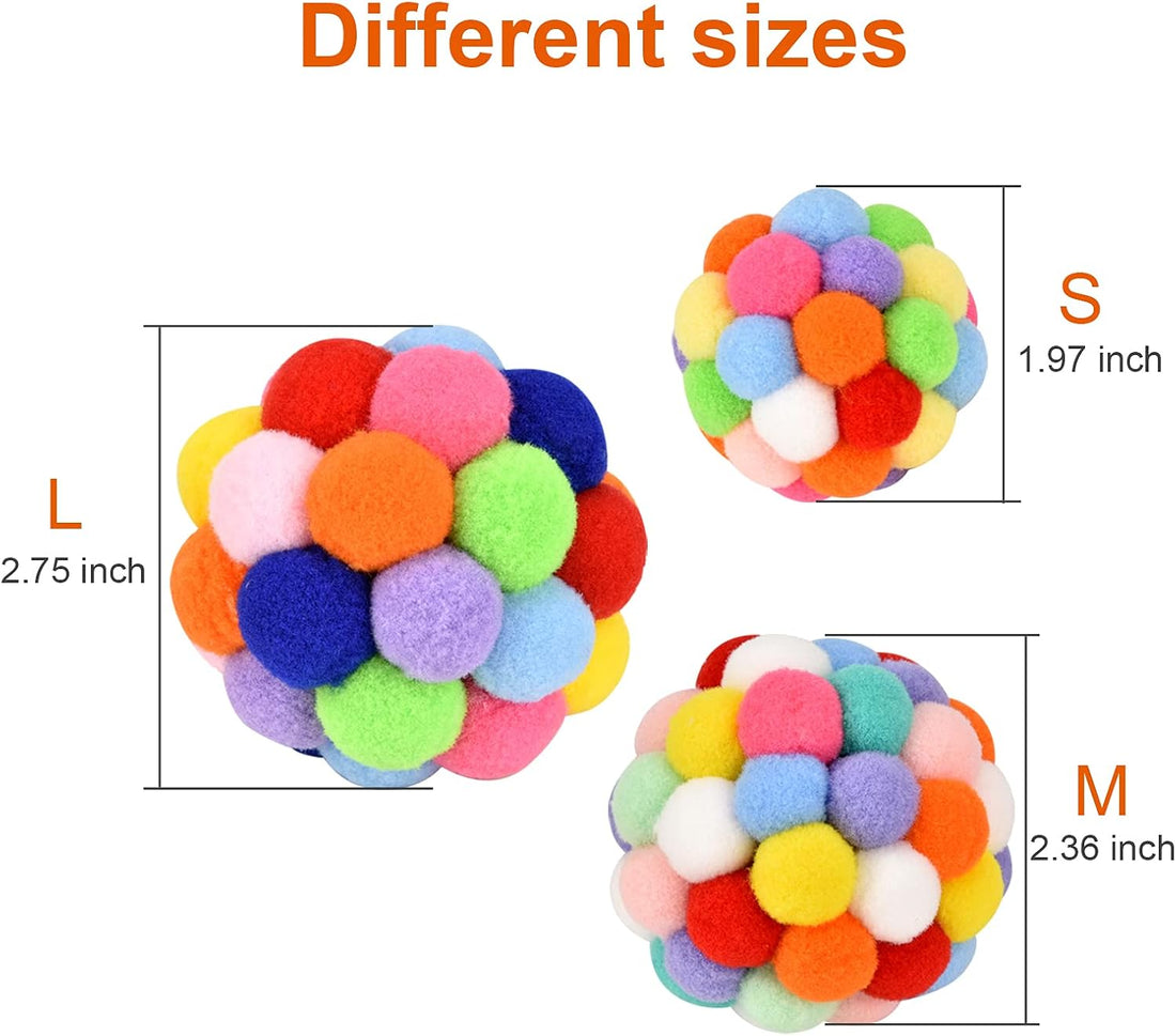 TUSATIY Cat Toy Balls with Bell 3PCS