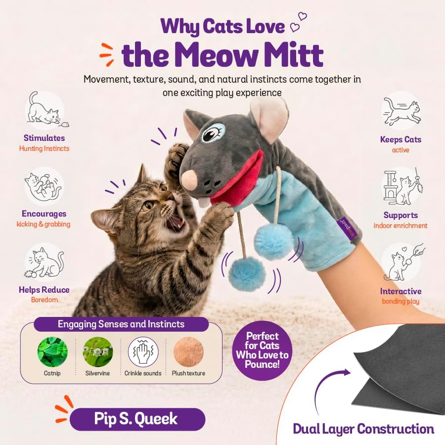 Meow Mitt Wearable Cat Wrestling Glove Puppet
