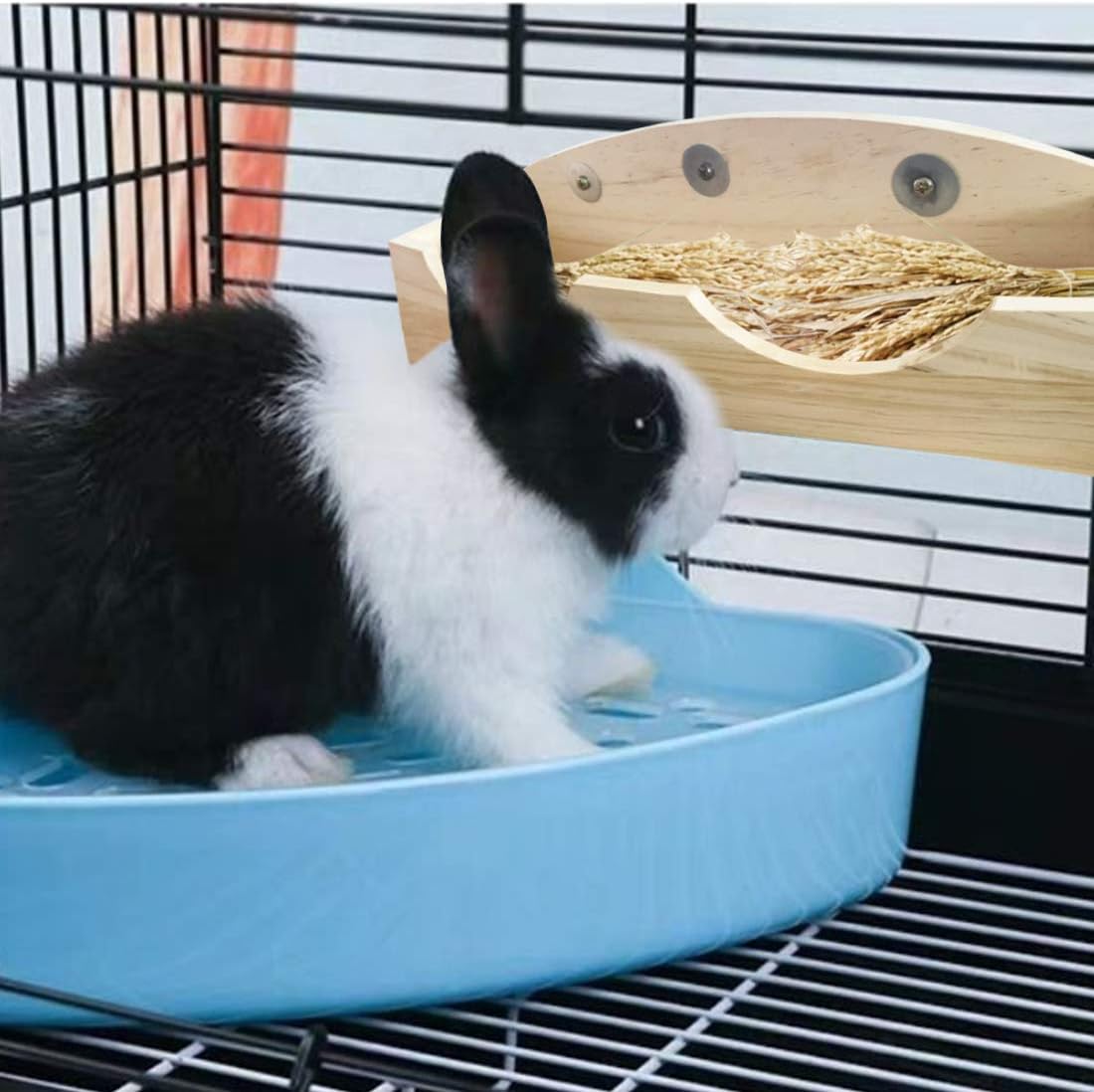 Hamiledyi Rabbit Hay Feeder, Bunny Hay Feeder Rack,Bunny Food Manger