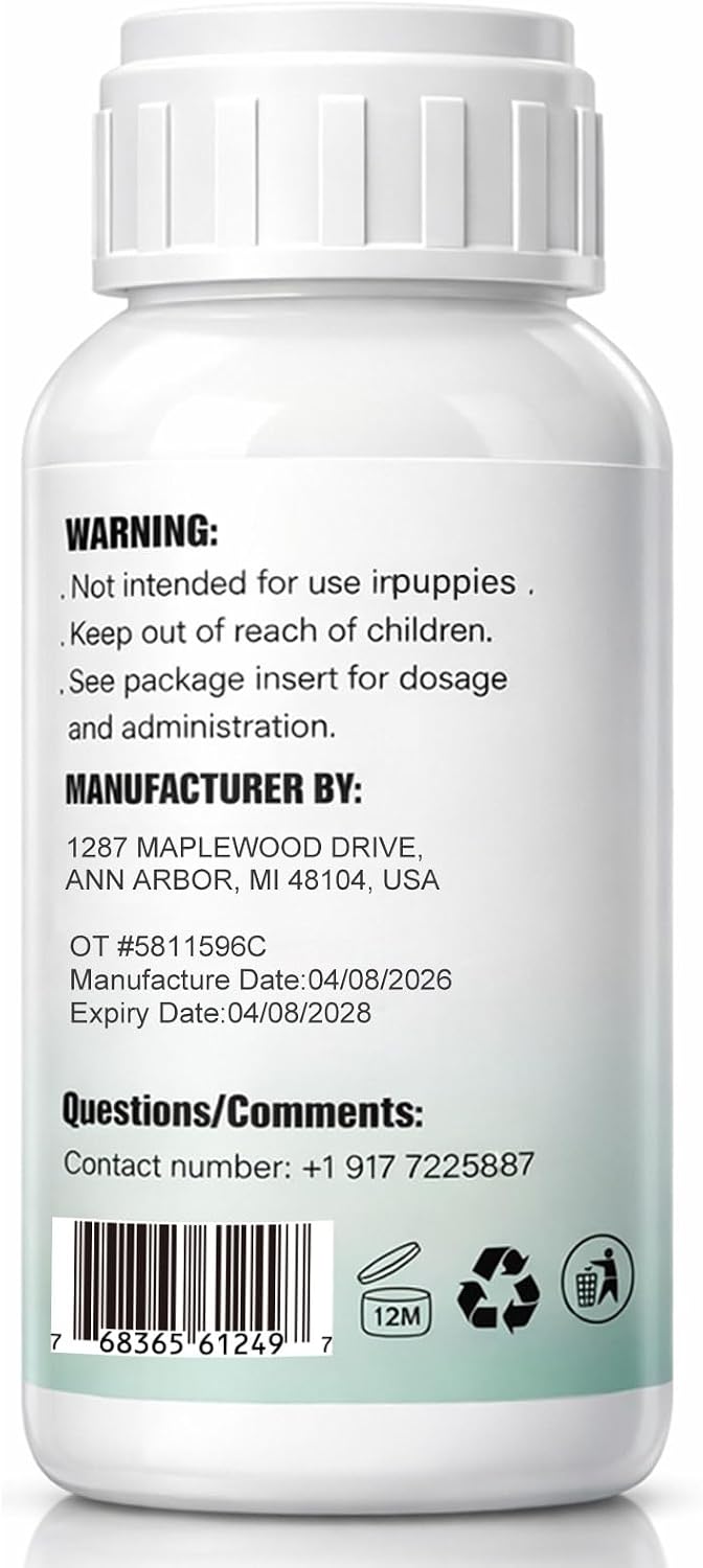 Dewormer for Dogs, Liquid Wormer for Hookworms, Lungworms, Pinworms