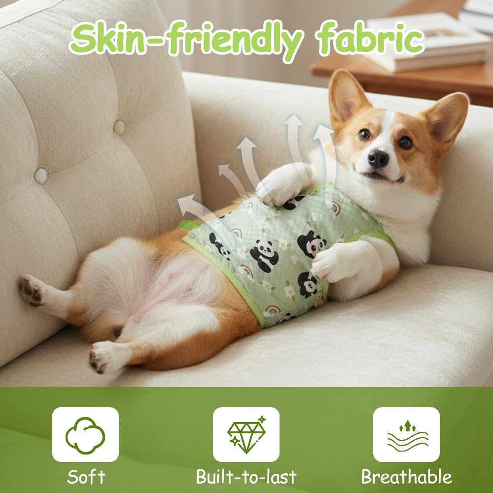 Dog Belly Cover, Cotton Abdominal Protective Vest for Small Medium