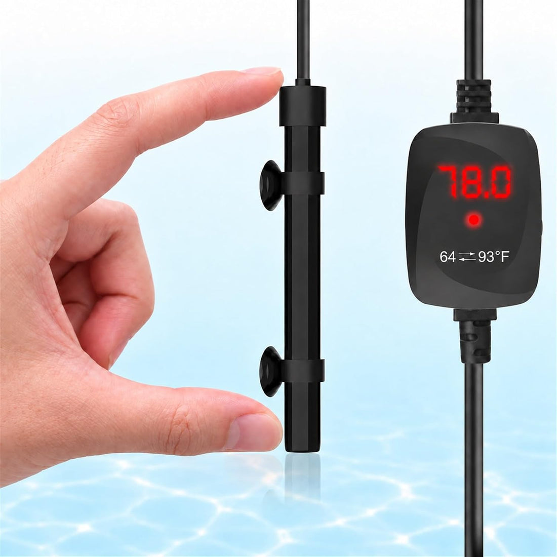 Thumb-Sized 15W Super Mini Aquarium Betta Heater with Digital Display