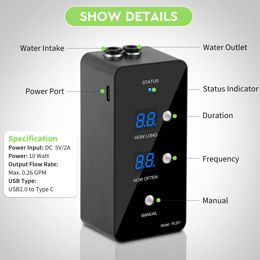 Moistenland Reptile Mister, Automatic Misting System for Reptile Tank