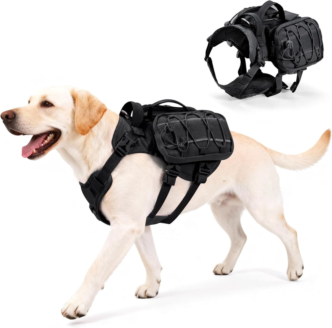 Large Dog Harness Backpack, No Pull Adjustable Dog Vest with Handle