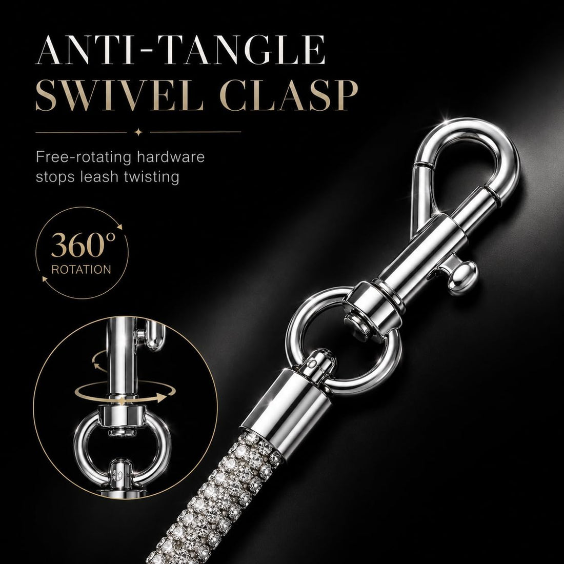 PawLux Fashion Full Diamond Bling Pet Leash