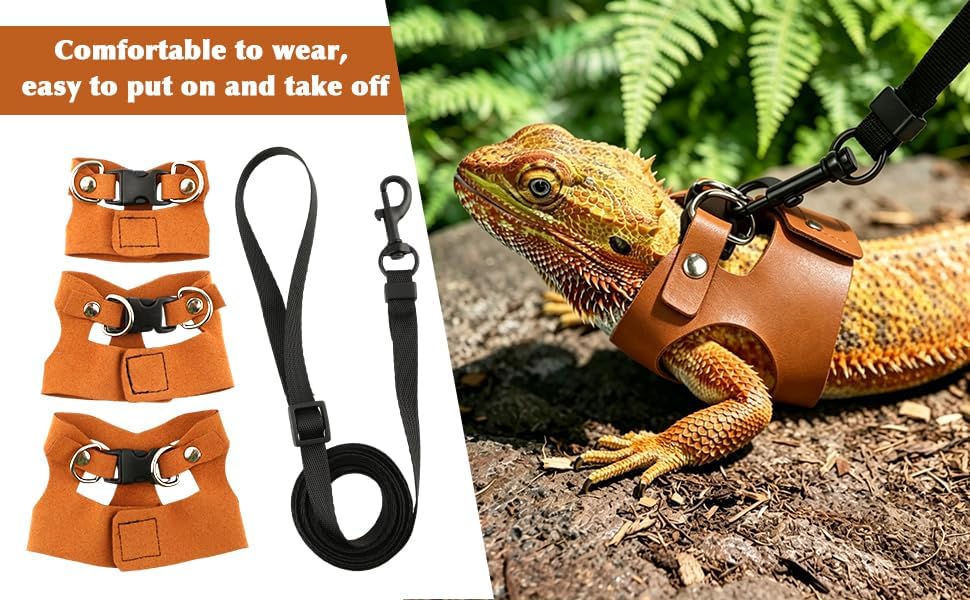 3PCS Bearded Dragon Harness and Leash Set