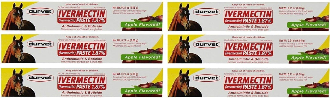 Durvet Ivermectin Paste Dewormer - 6.08g dose @ 1.87% Apple Flavor