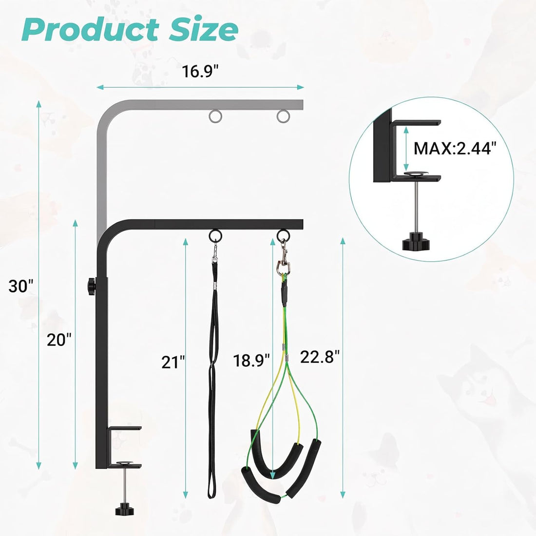 Cat Grooming Hammock with Stand