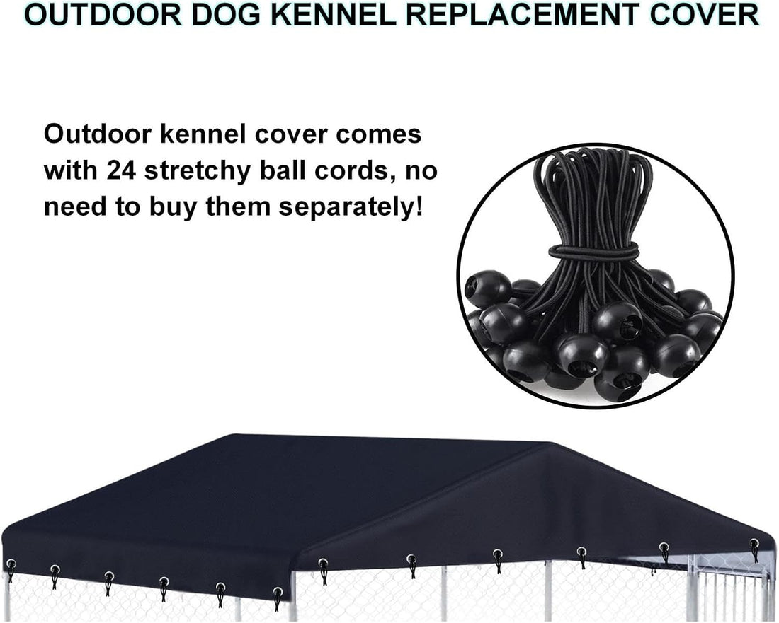 Outdoor Replacement Dog Kennel Cover 10' x 10' Kennel Covers Black