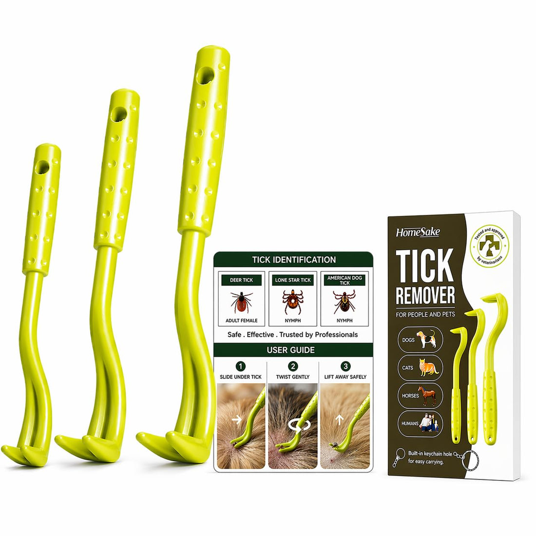 Homesake Tick Remover Tool for Dogs, Cats & Humans