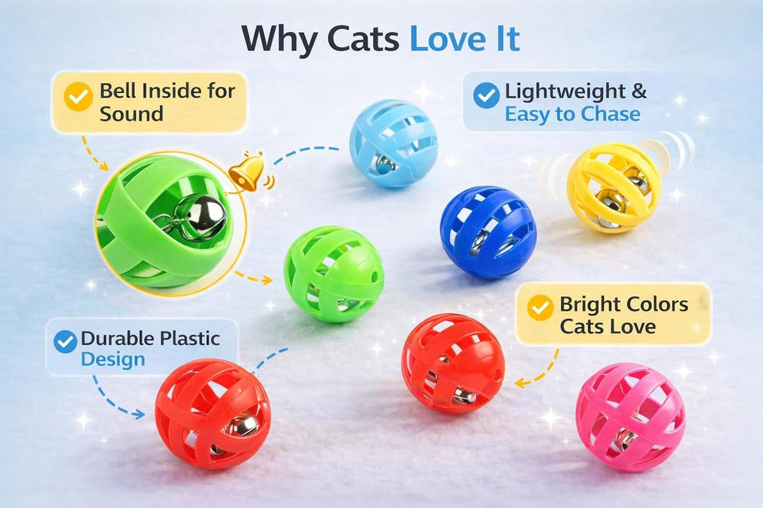 bulk buys Balls with Bells Cat Toys Set, Medium Breeds