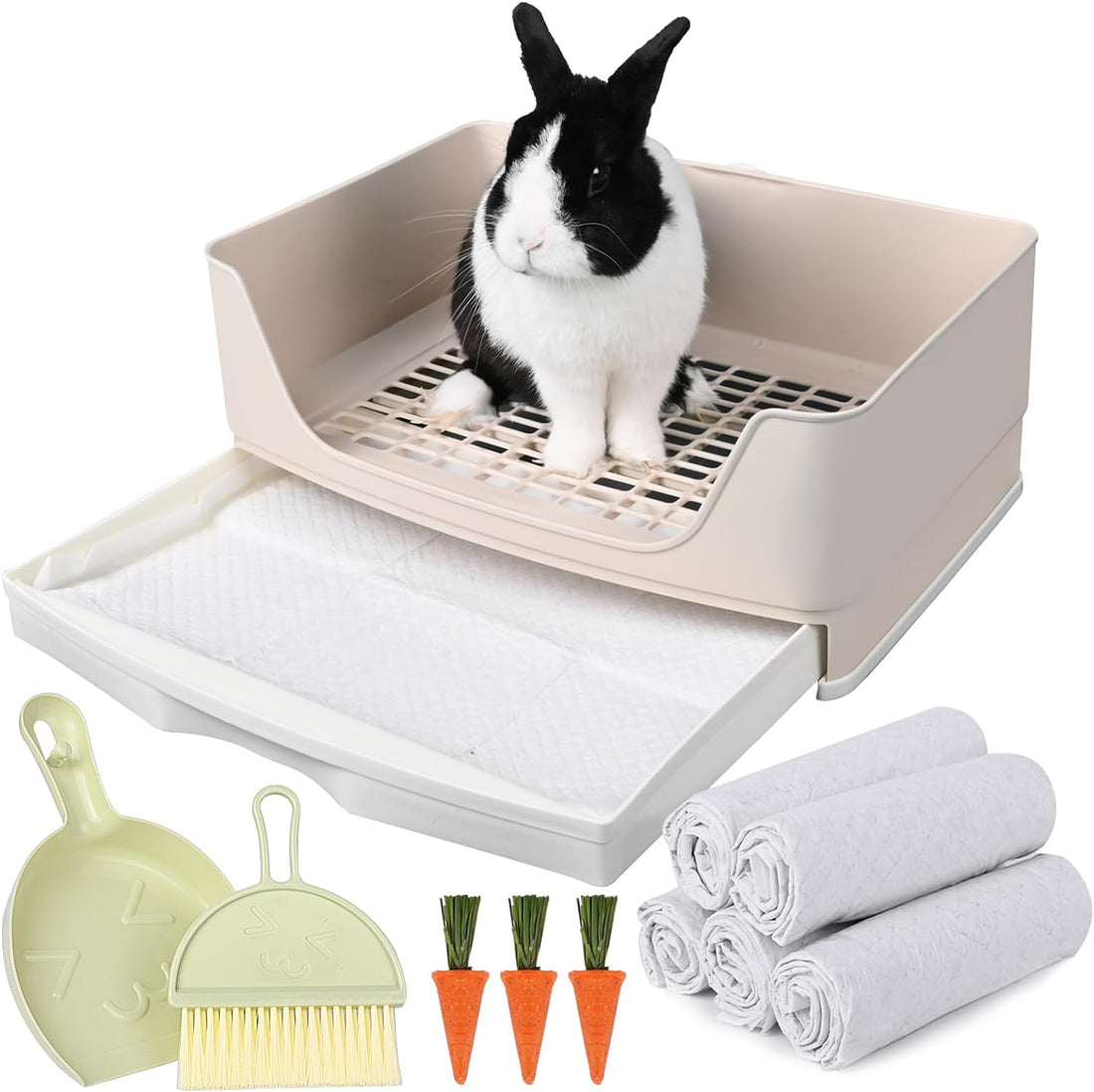 Large Rabbit Litter Box Bunny Potty Training Corner Litter Pan