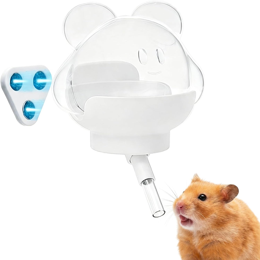 Hamster Water Bottle, 8 oz Small Animal Water Dispenser, Pink