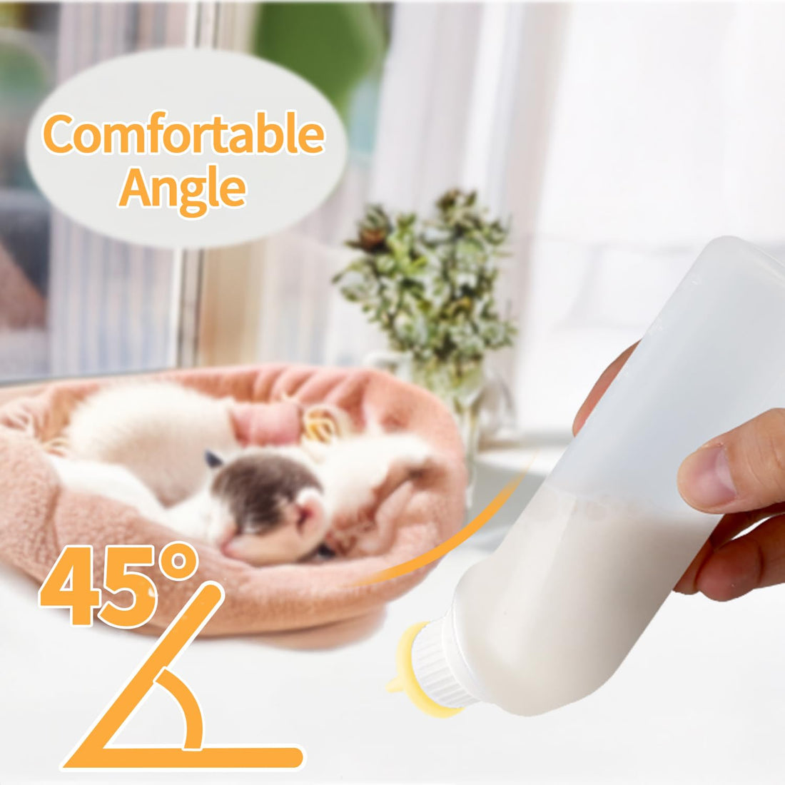 5Pack Kitten Bottle for Nursing Puppy Milk Kitten Bottles Feeding Kit