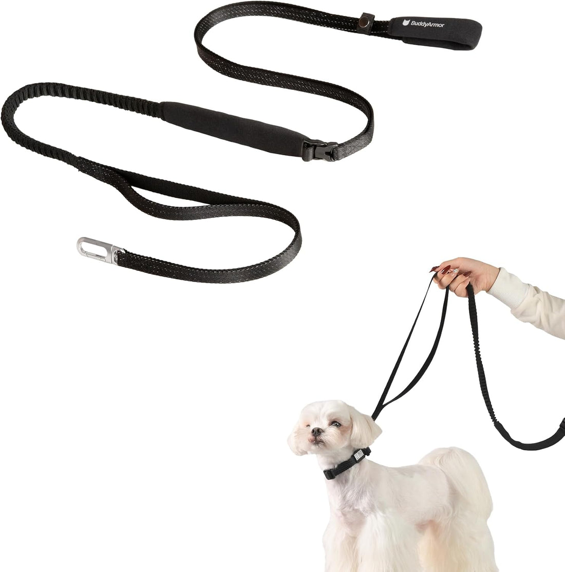 Hands Free Dog Leash Adjustable Versatile Crossbody Waist, Black