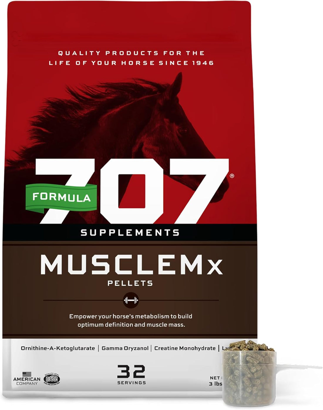 Formula 707 MuscleMx Muscle Supplement for Horses, 3 lb, 32 Servings