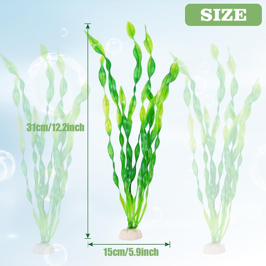 Ameliade 12 PCS Aquarium Artificial Soft Plastic Seaweed Plants Decor