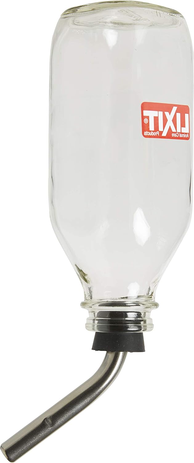 Lixit Pet Glass Water Bottle, 32-Ounce
